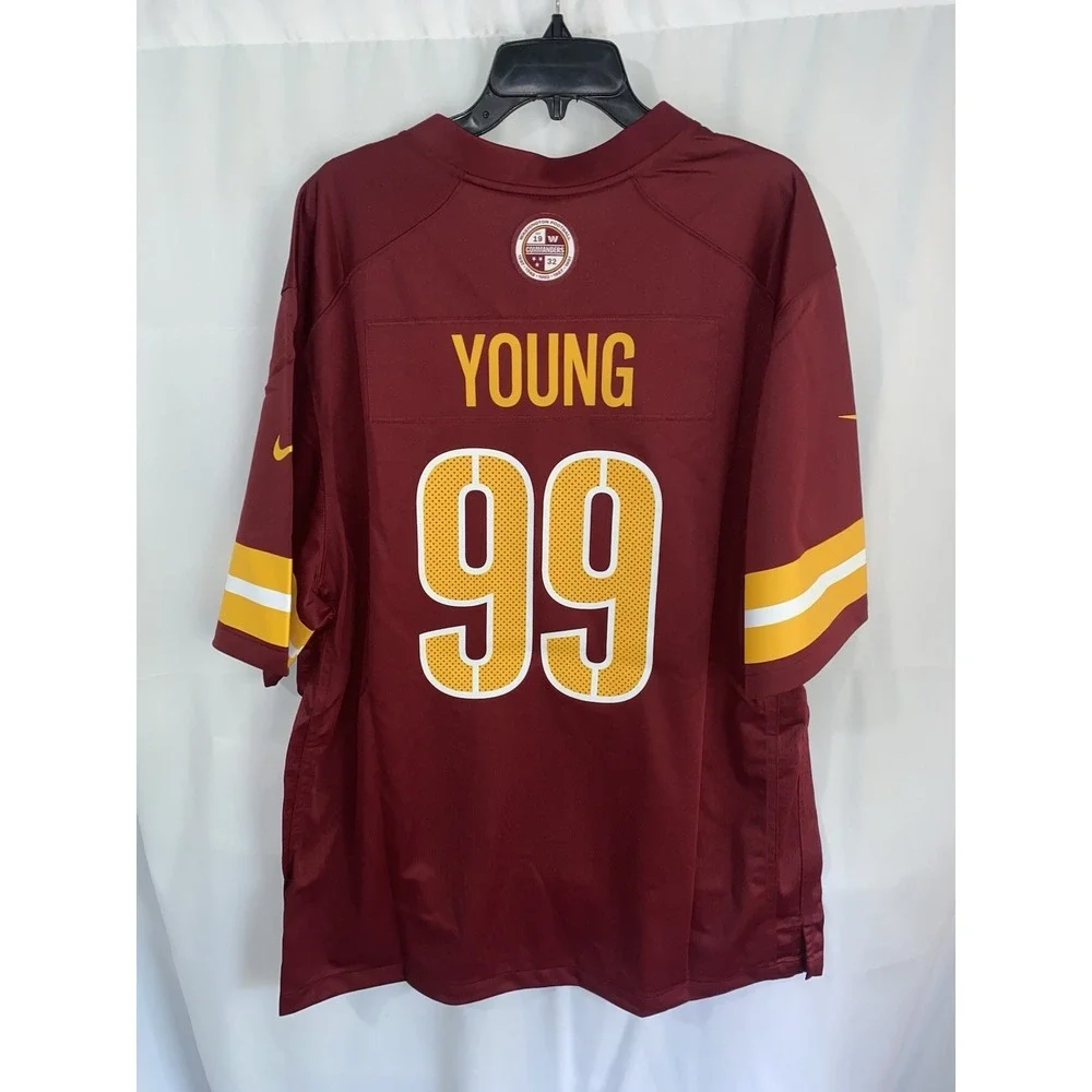 NWT‎ Chase Young Washington Commanders Nike On Field Game Jersey Burgundy XXL